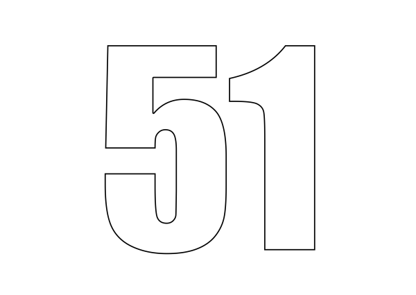 Цифра 50 раскраска