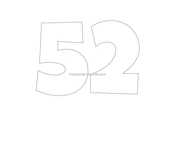 Трафарет цифр для вырезания 52