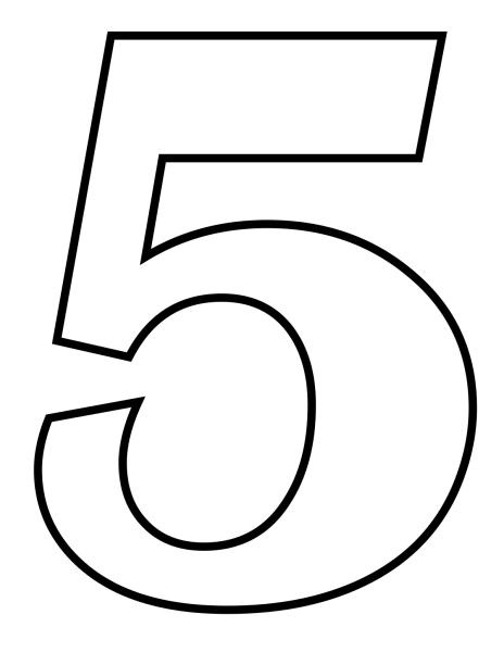Цифра 5 трафарет