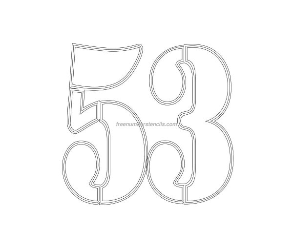 Цифра 52 трафарет