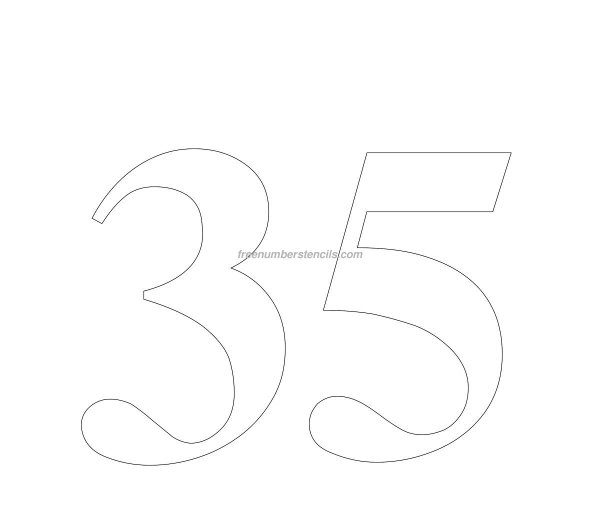 Цифра 35 трафарет для торта