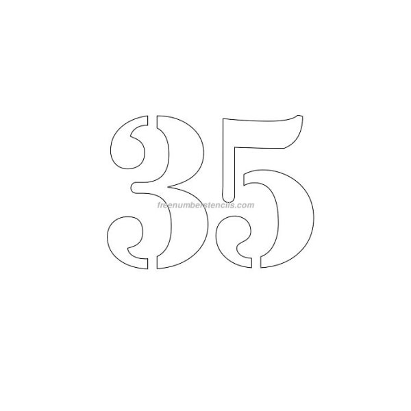 Цифра 35 трафарет для торта