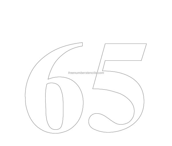 Цифра 65 трафарет