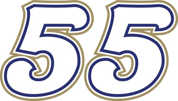 Цифра 55 на прозрачном фоне
