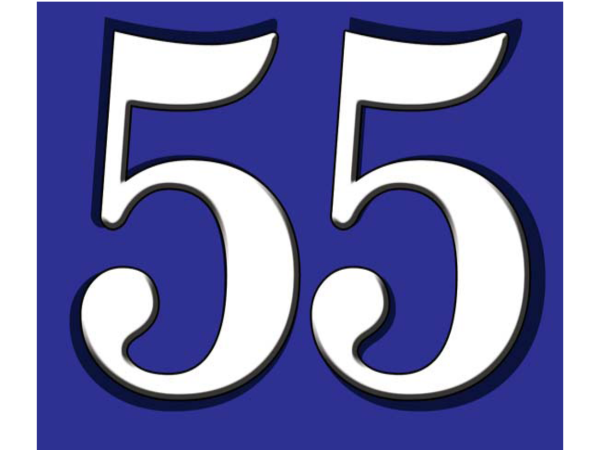 Цифра 55 трафарет