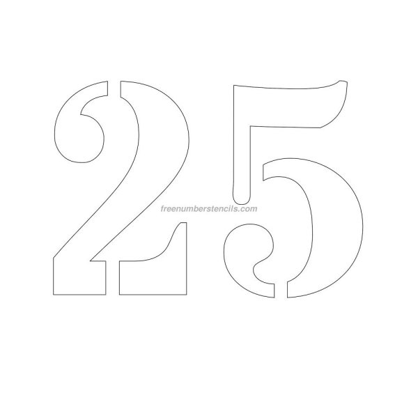 Цифры 25 шаблон