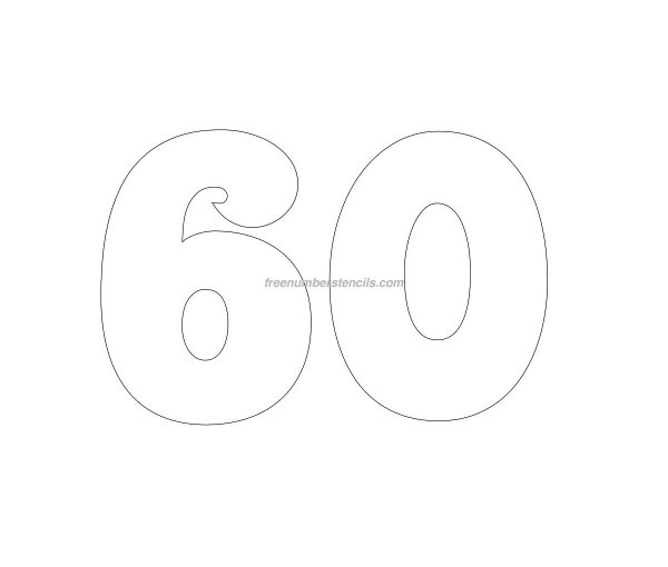 Цифра 60 трафарет