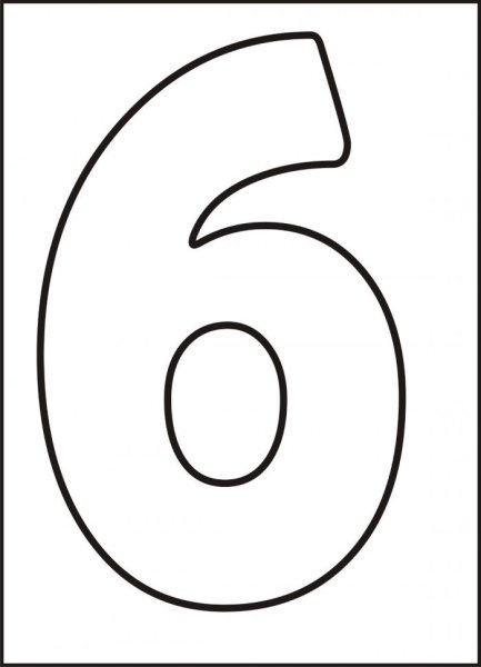 Цифра 6 трафарет для торта