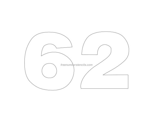 Цифра 62 трафарет