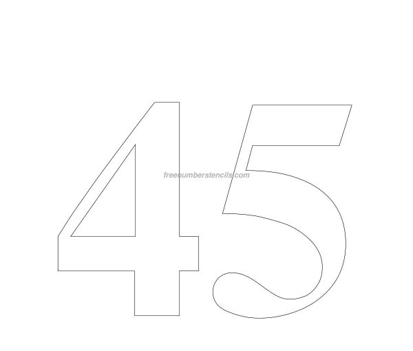 Цифра 45 трафарет