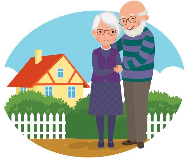 Пенсионеры иллюстрация