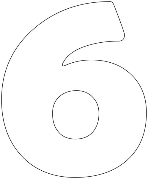 Цифра 6 трафарет для торта