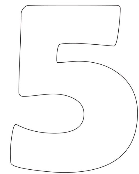 Цифра 5 для торта трафарет