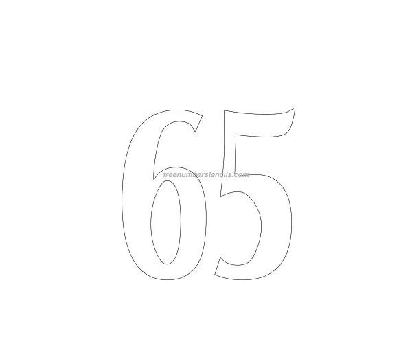 Цифра 65 трафарет для торта