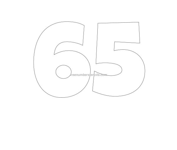 Цифра 65 трафарет
