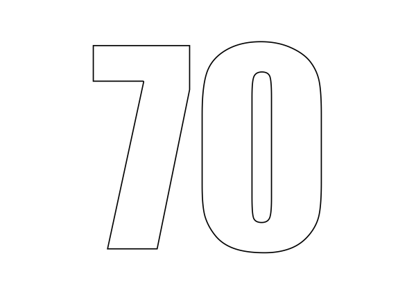 Цифра 70 трафарет