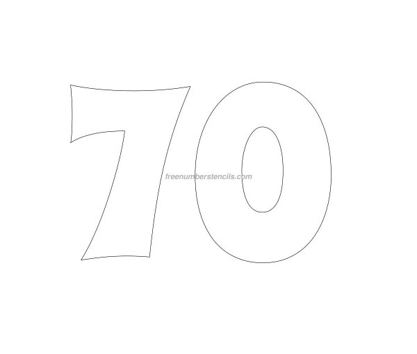 Цифра 70 трафарет для торта