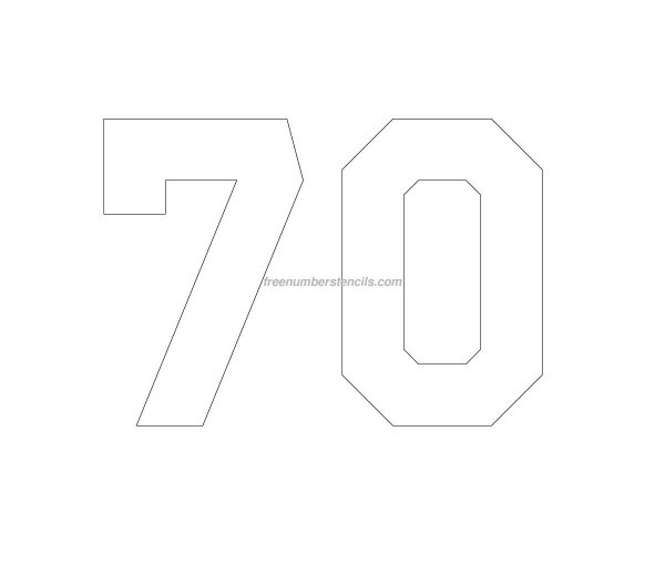 Цифра 70 трафарет для торта