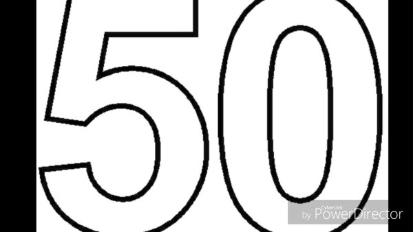 Цифра 50 трафарет для вырезания