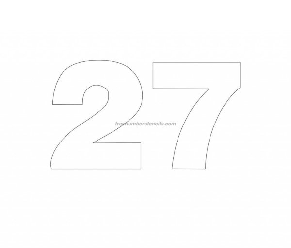 Цифра 27 трафарет