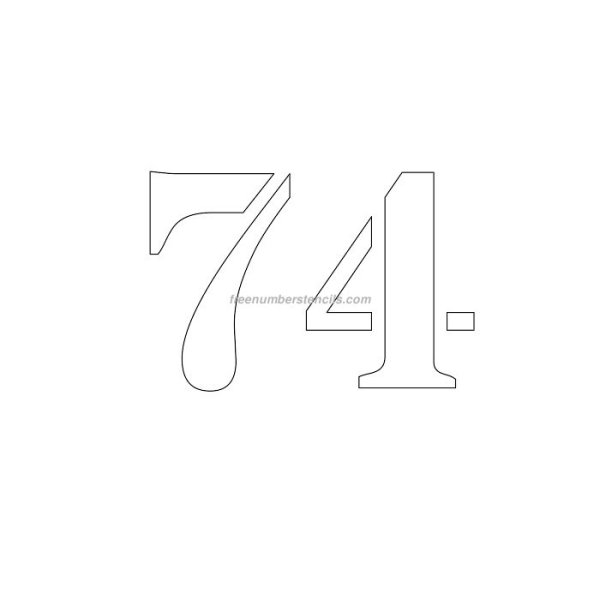 Цифра 74 трафарет