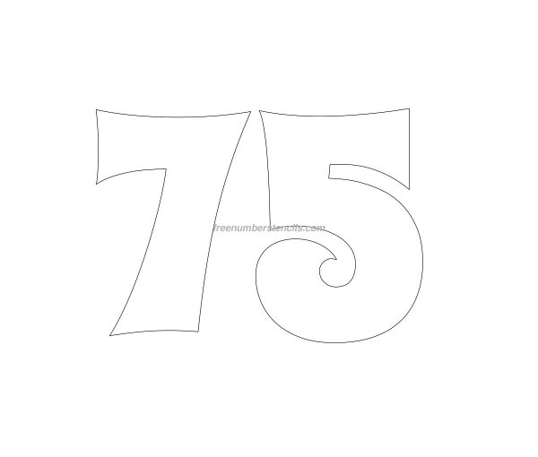 75 Цифра красивая шаблон