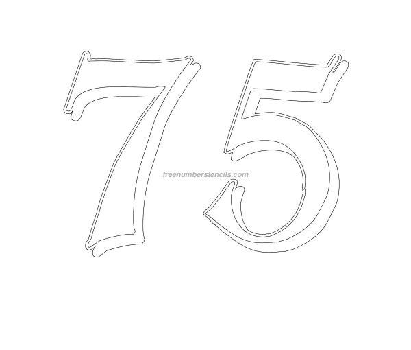75 Лет трафарет для вырезания