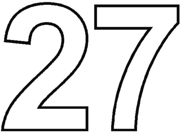 Цифра 27 трафарет для торта