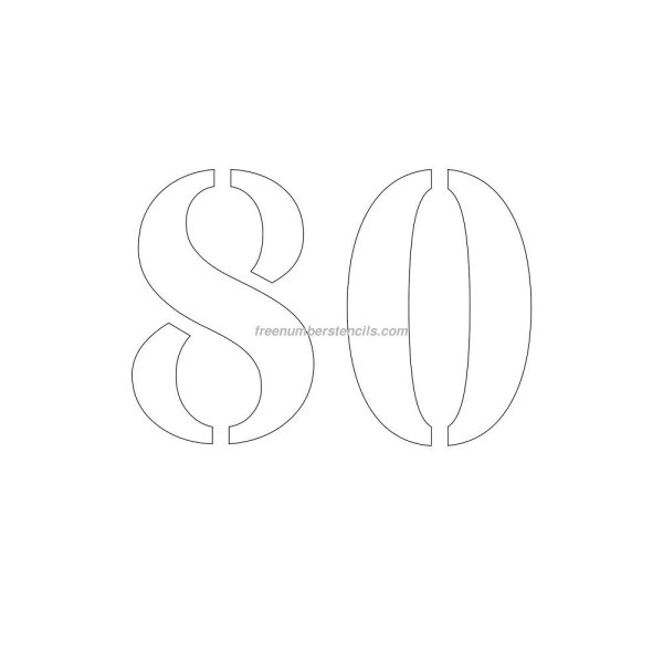 Цифра 80 трафарет