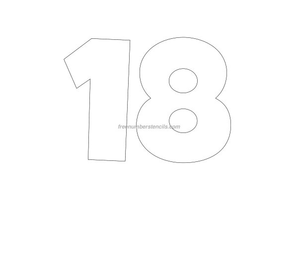 Трафаретная цифра 18