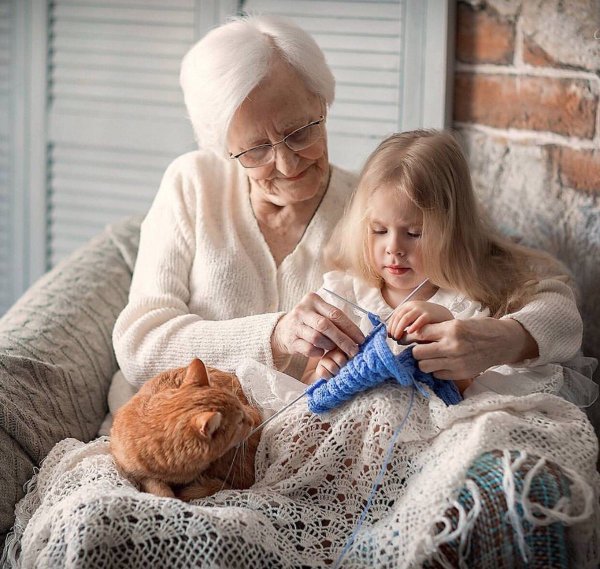 Картинки бабушка с внучкой (50 фото)