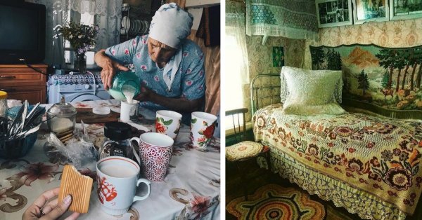 Бабушка в деревенском доме