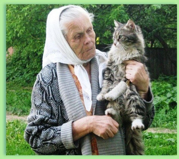 Старушка с кошкой