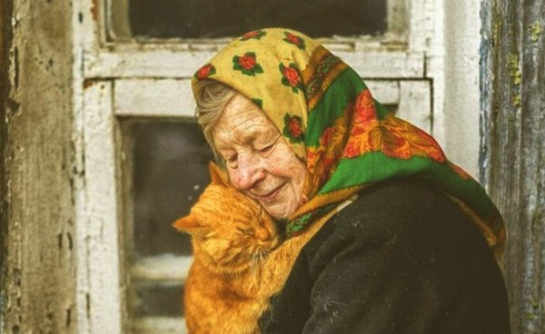Старушка с котом