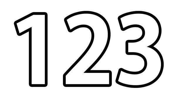 Раскраска цифры 123