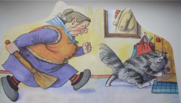 Старушка и кошка иллюстрации