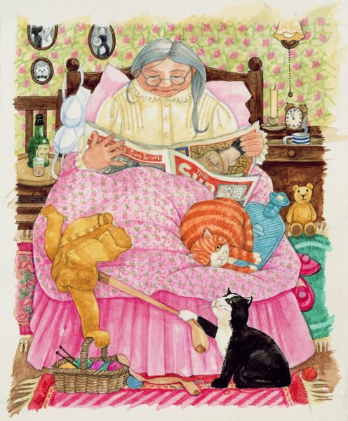 Старуха с кошками