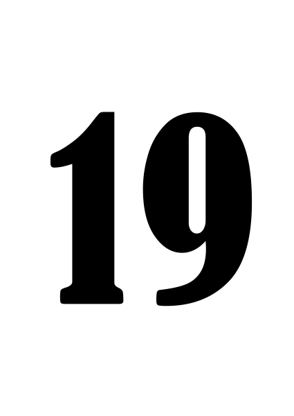 Цифра 19 на черном фоне