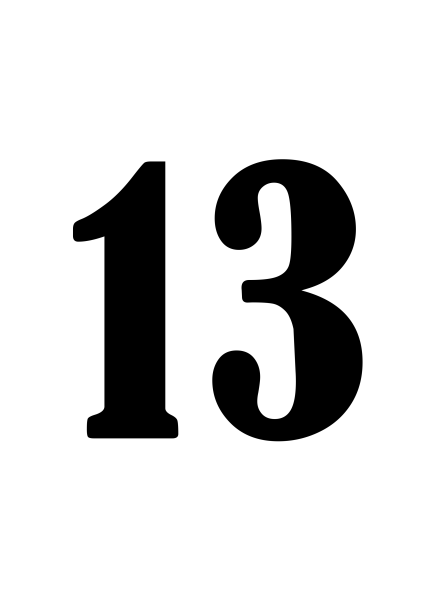Цифра 13 трафарет
