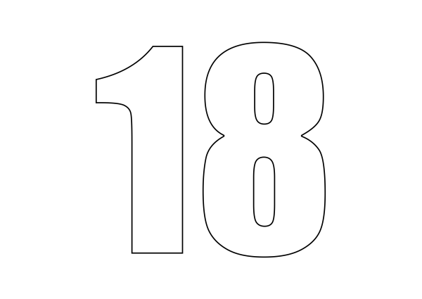 Цифра 18 трафарет