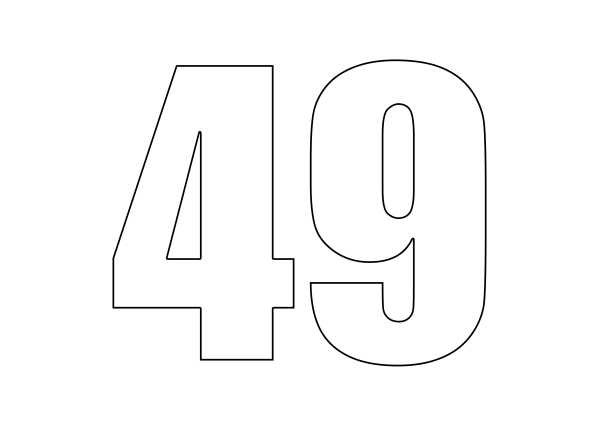 Цифра 49 трафарет