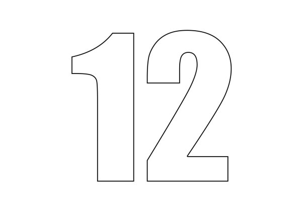 Цифра 12 трафарет