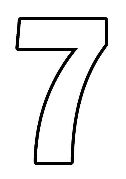 Цифра 7 трафарет