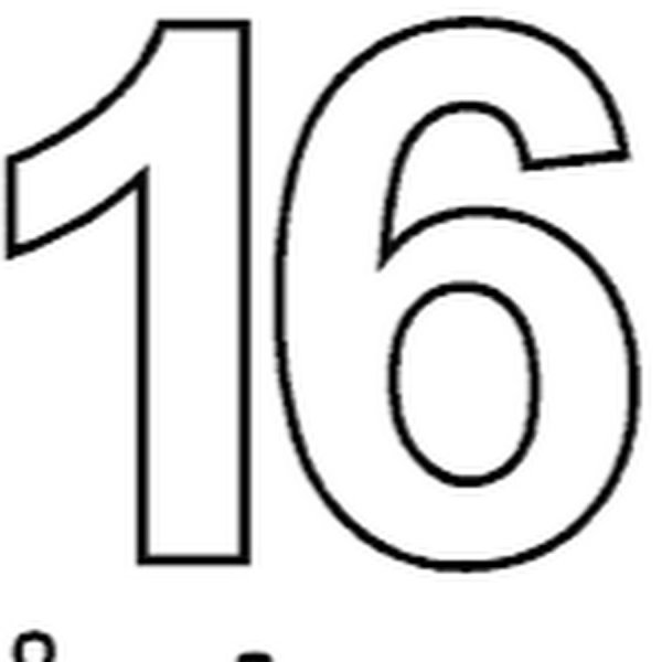 Цифра 16 трафарет
