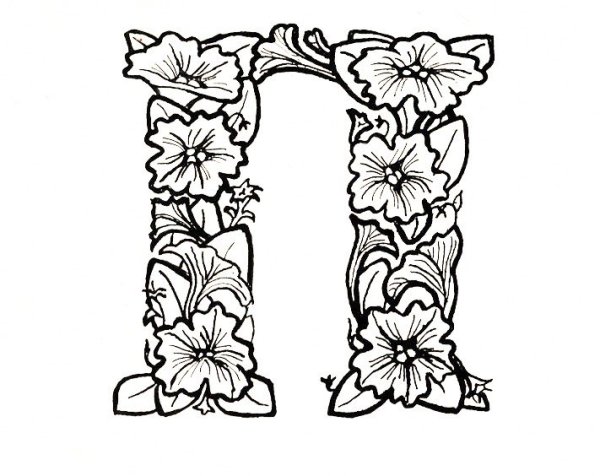 Буквы с цветочным орнаментом