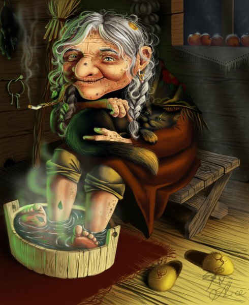 Алмазная мозаика баба Яга