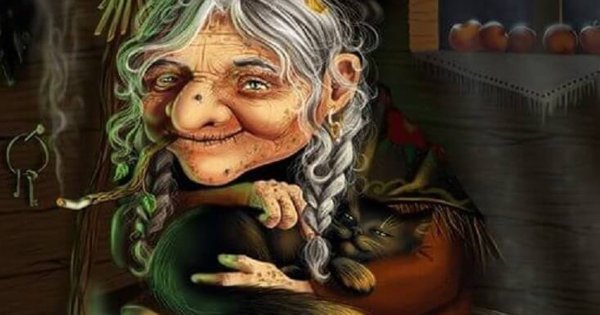 Баба Яга в окошке