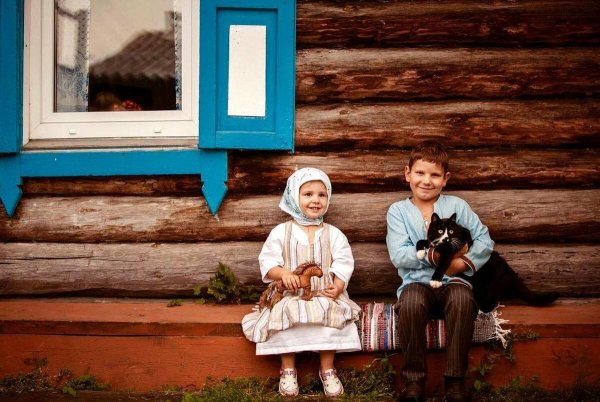 Семья в деревне