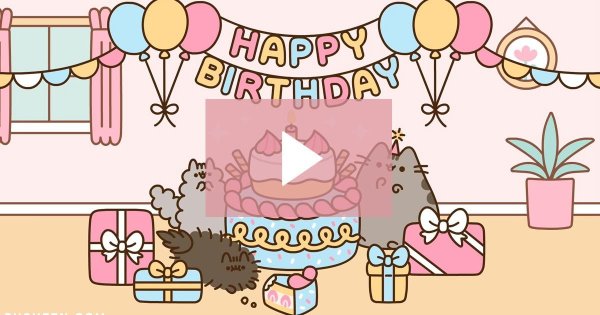 Кот Пушин Happy Birthday