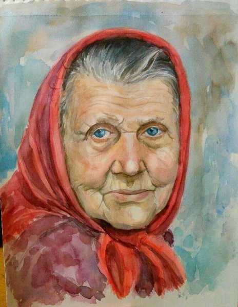 Портрет бабушки маслом на холсте